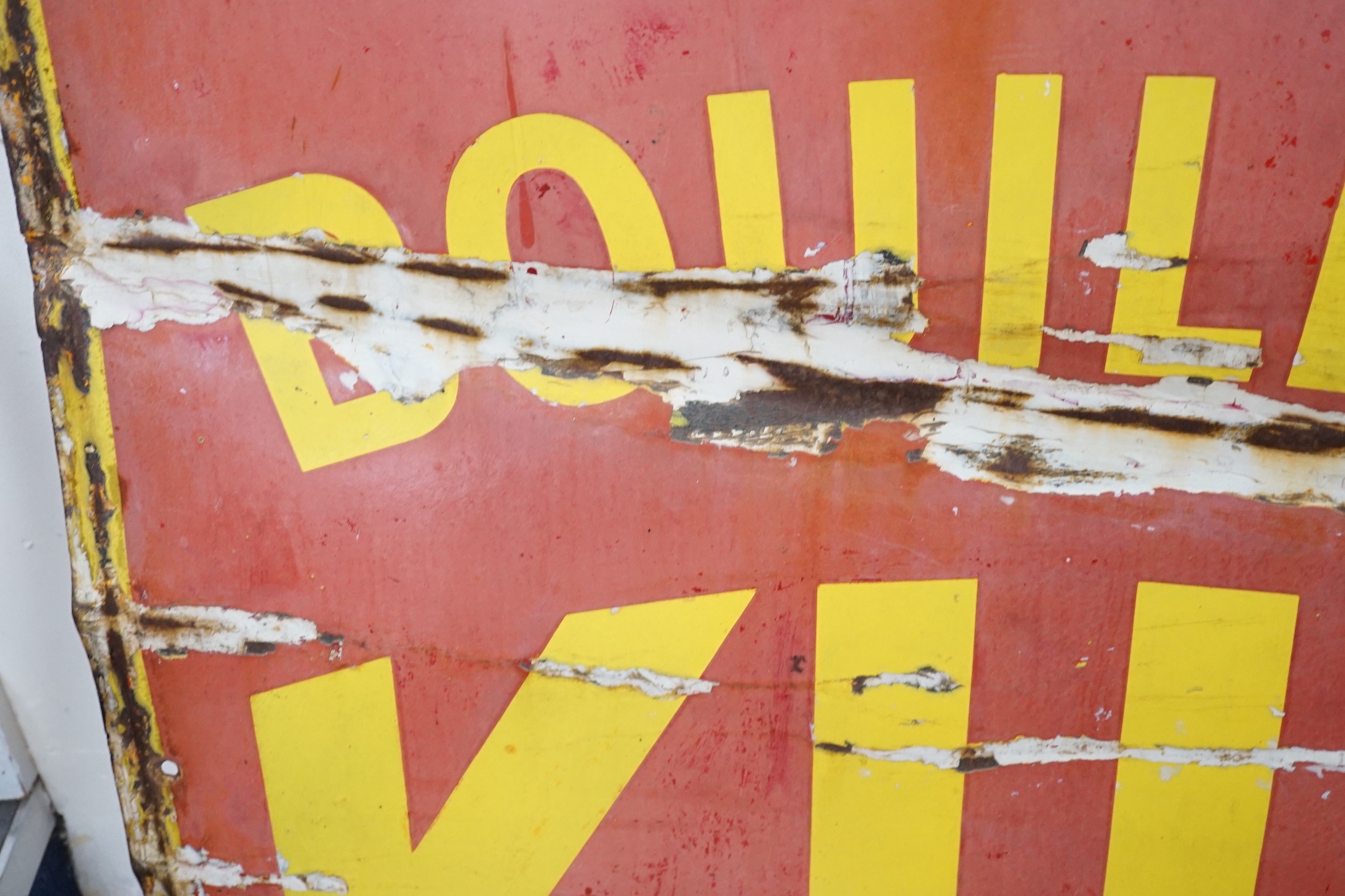 A French enamel advertising sign, “Bouillon Kub”, 97cms wide x 97cms high
